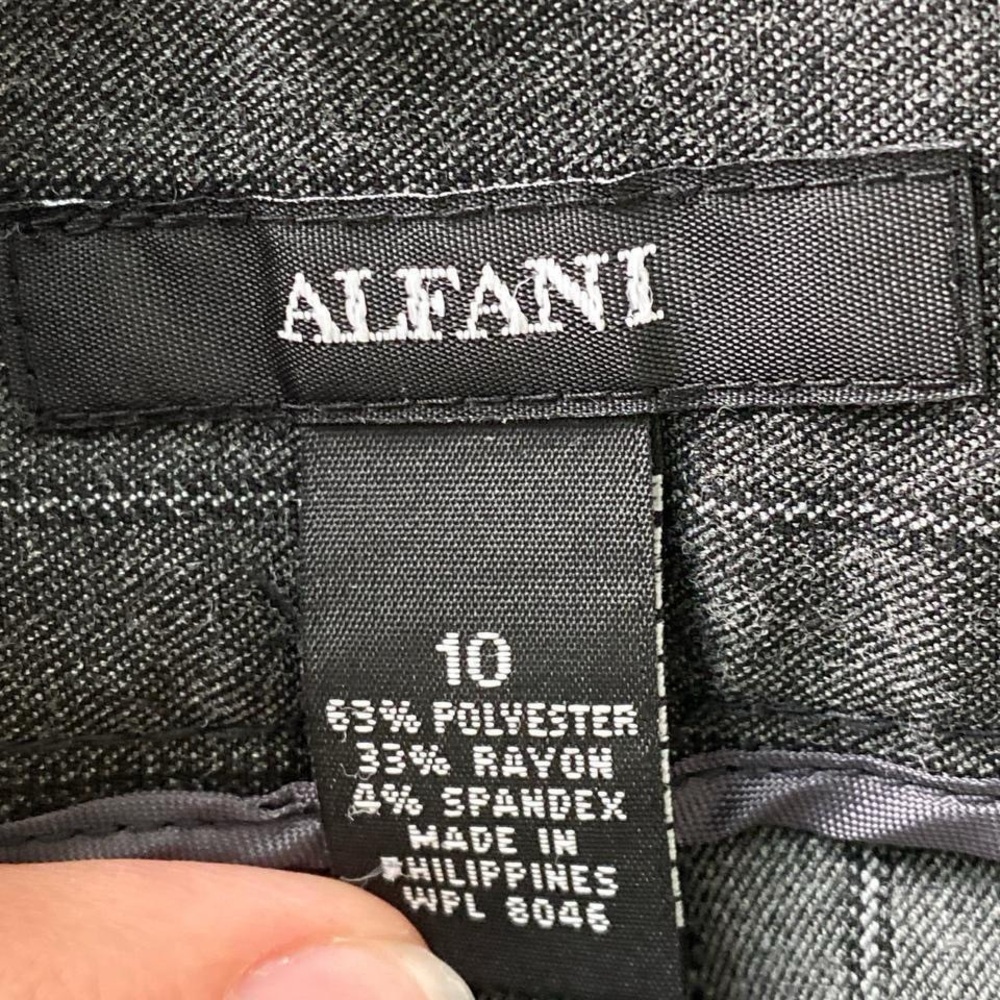 Alfani Charcoal Pinstripe Trousers - Picture 7 of 8